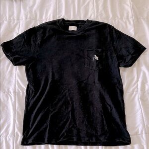 Aime Leon Dore Black Short Sleeve T shirt pocket flower